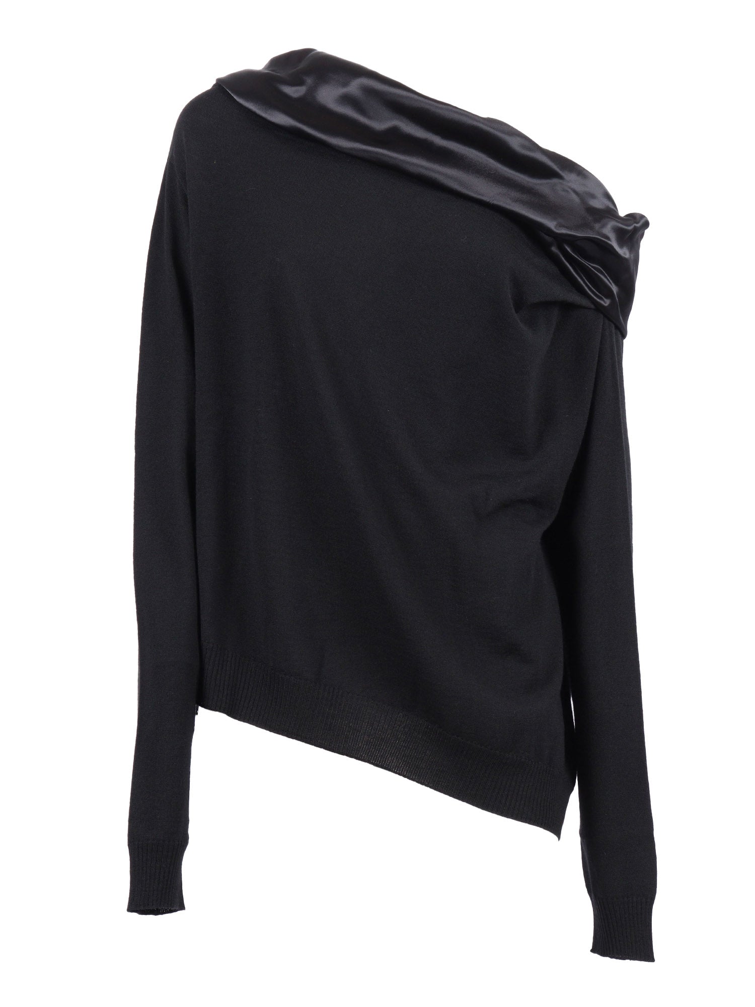 Sweater Black Virgin Wool Crewneck