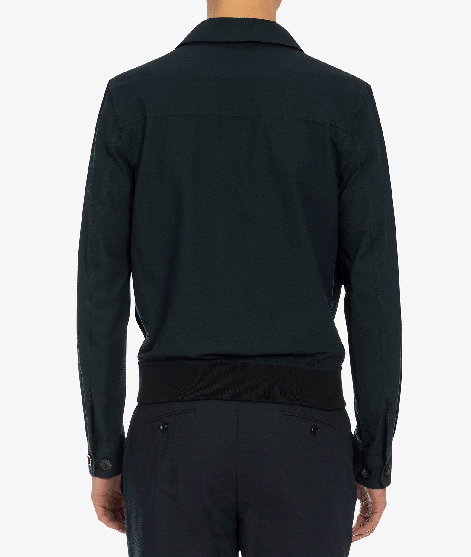 Sempione Seersucker Jacket Blue Sportwear Blouson