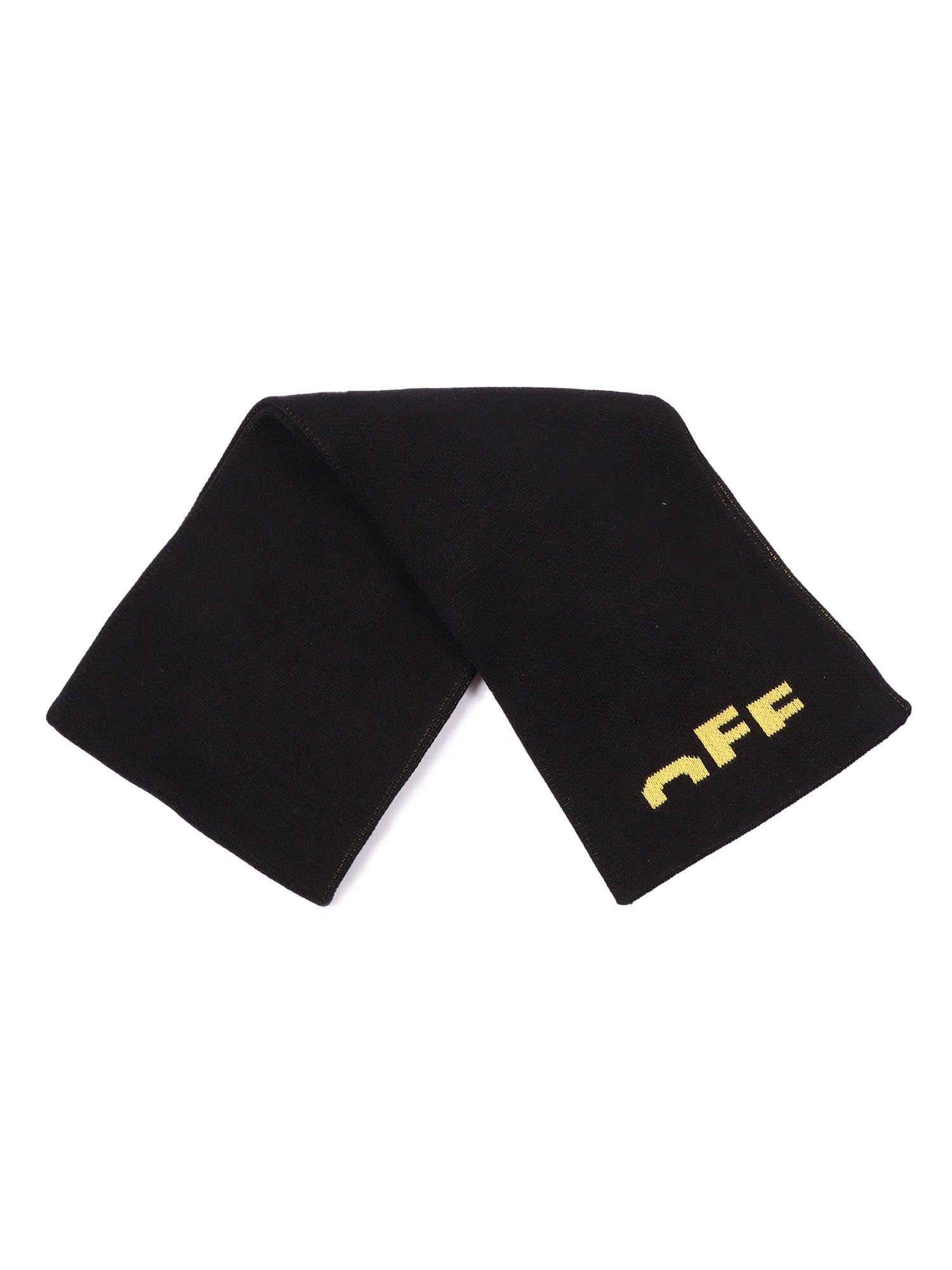 Type Logo Scarf Black - Yellow Cotton