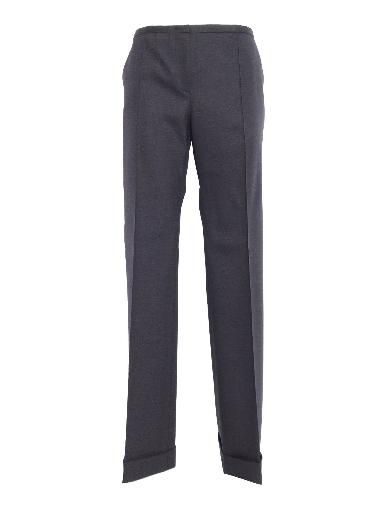 Pants Grey Polyester Wool Elastane