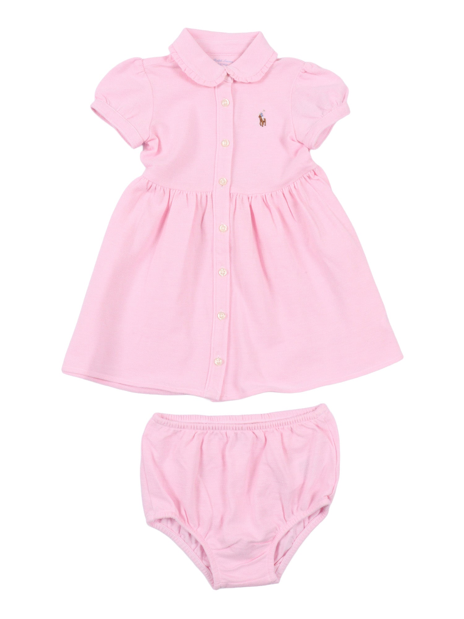 SOLID OXFORD-DRESSES-KNIT Pink Cotton Dress