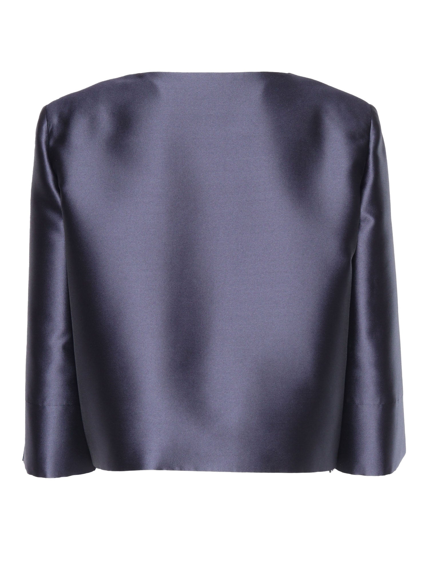 Blue structured jacket Polyester Silk