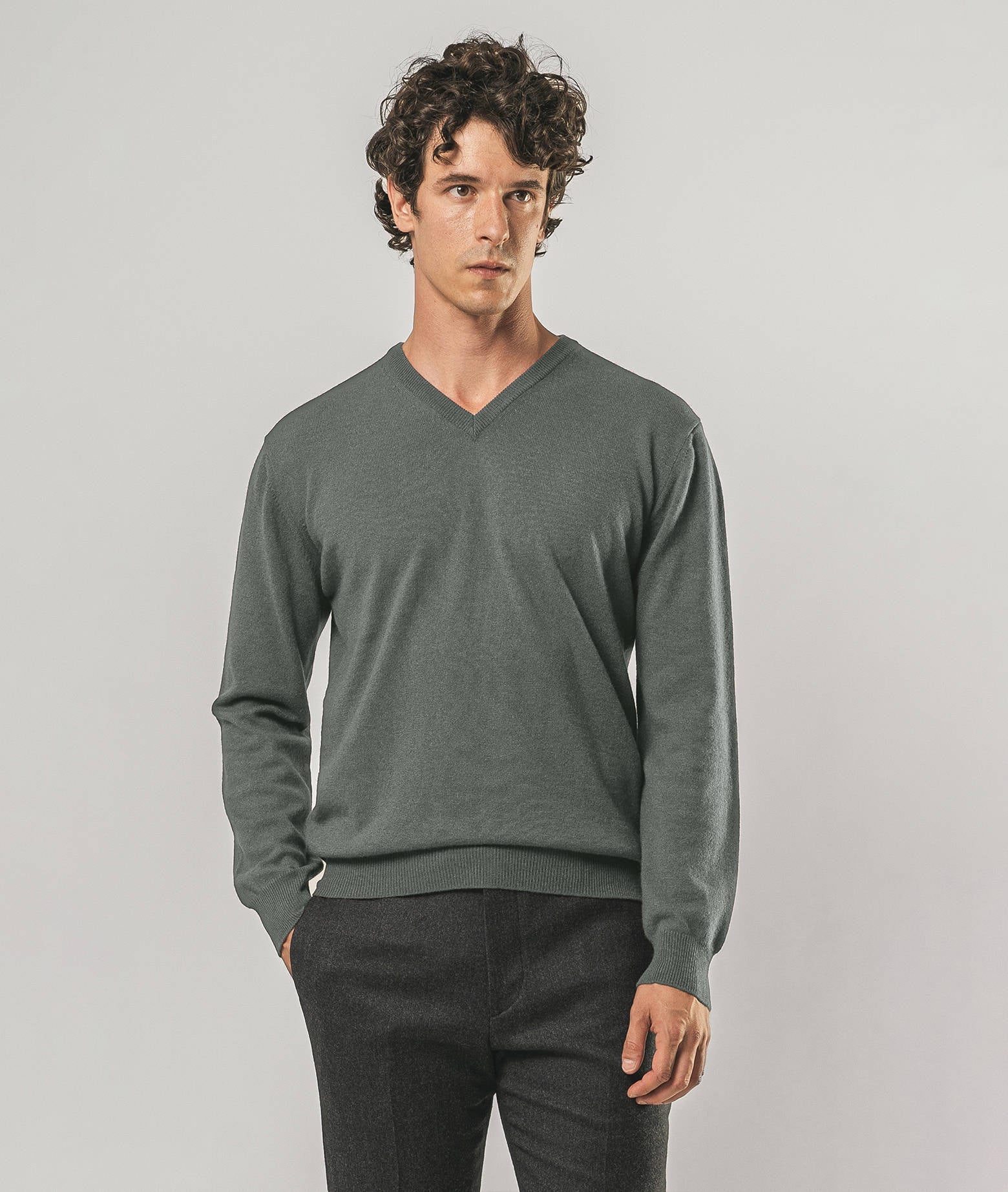 V-Neck Cashmere Sweater Stoccolma Ivory V Neck