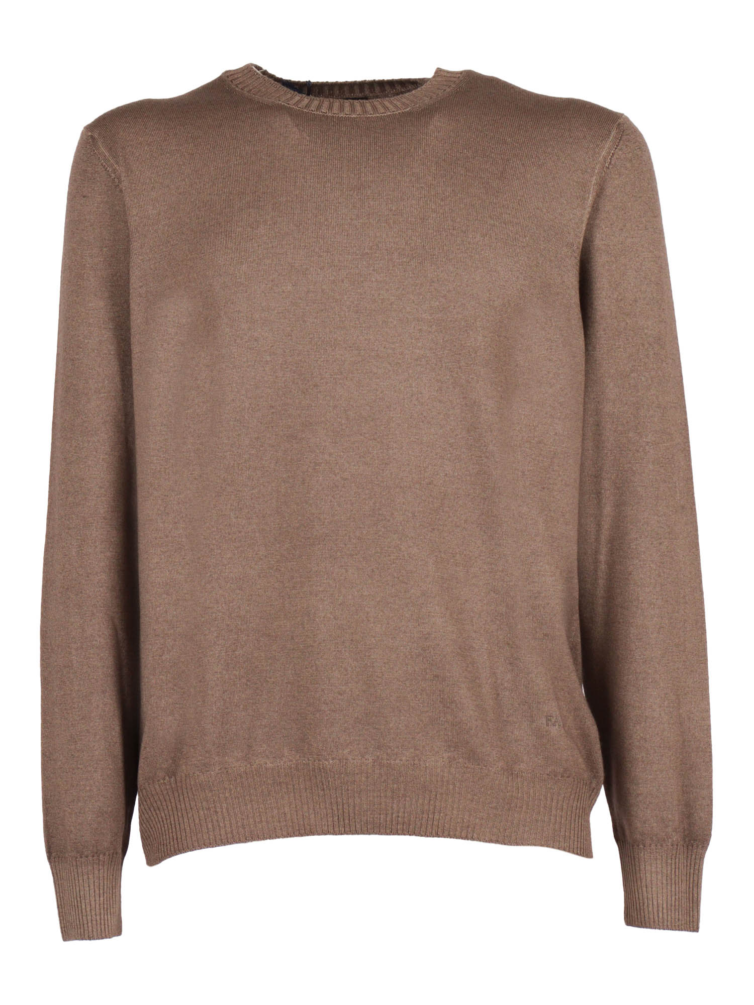 Crewneck Sweater Brown Virgin Wool