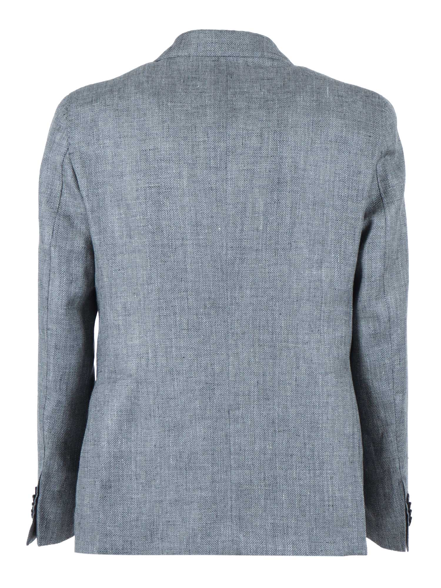 Jacket Grey Linen Virgin Wool