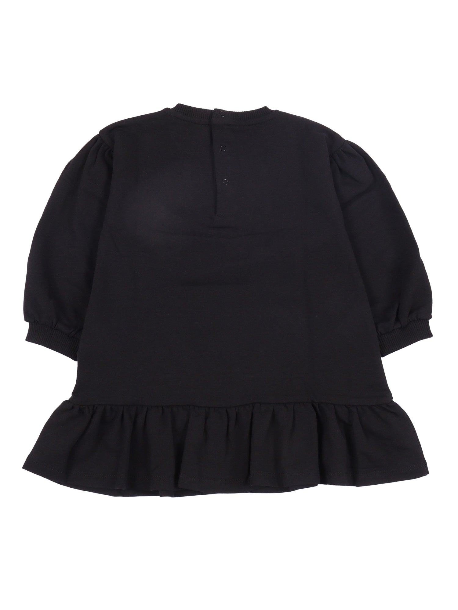 Long Sleeved Dress Black Cotton Elastane