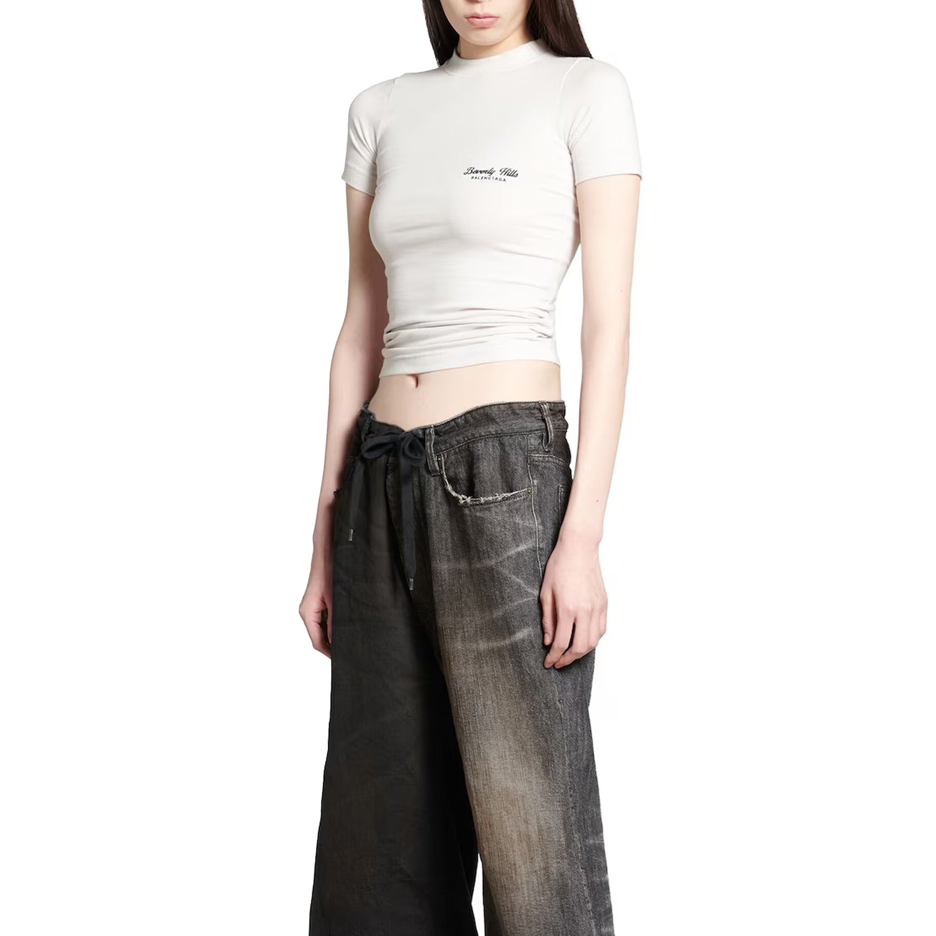 Beverly Hills T-Shirt White Cotton Elastane