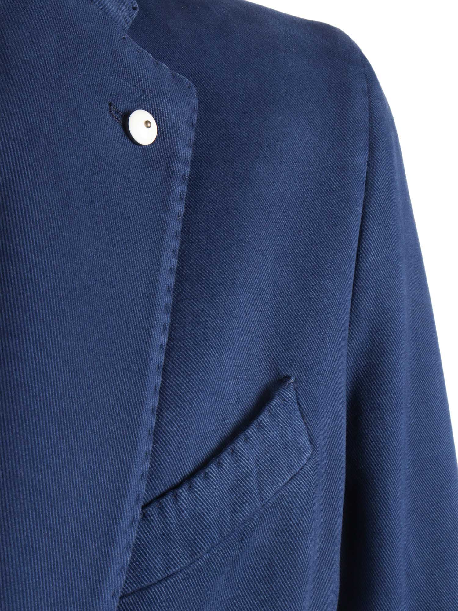 Jacket Blue Cotton Cashmere Single Breasted