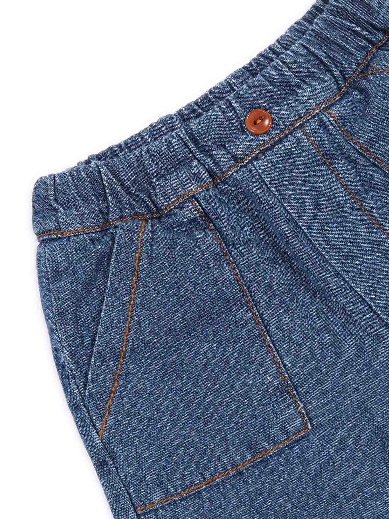 Lined Pants Blue Cotton
