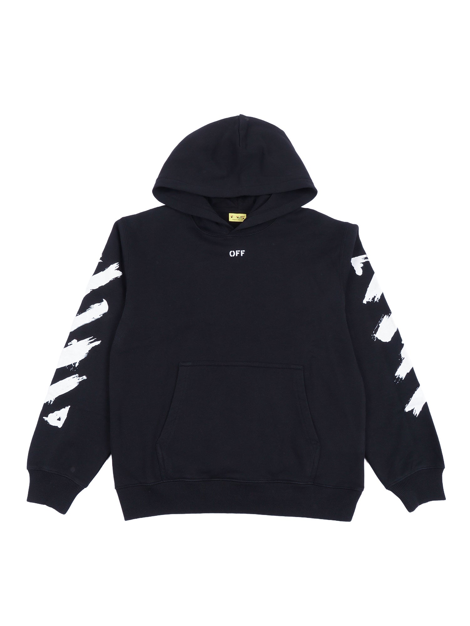 DIAG PAINT HOODIE Black Cotton Sweatshirt