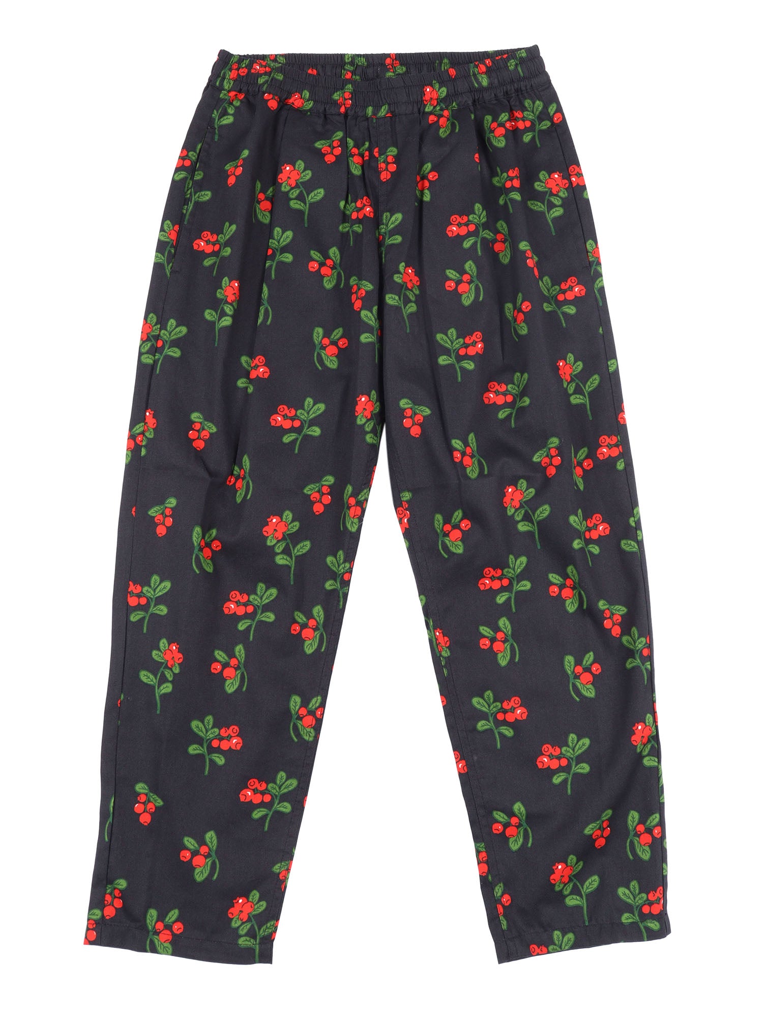 Lingonberries Woven Trousers Black Organic Cotton Trackpants