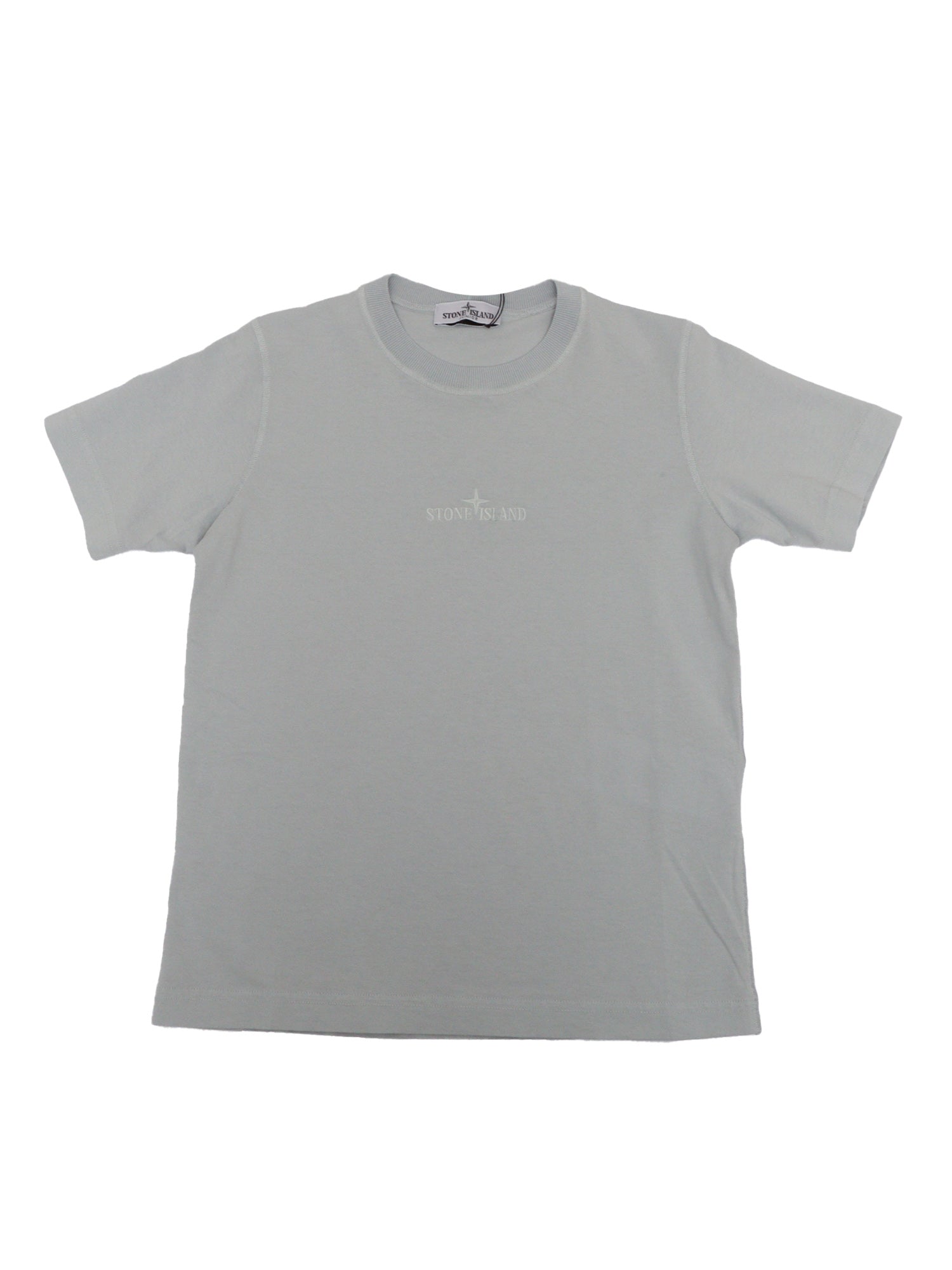 T-SHIRT Grey Cotton Rib Short Sleeves