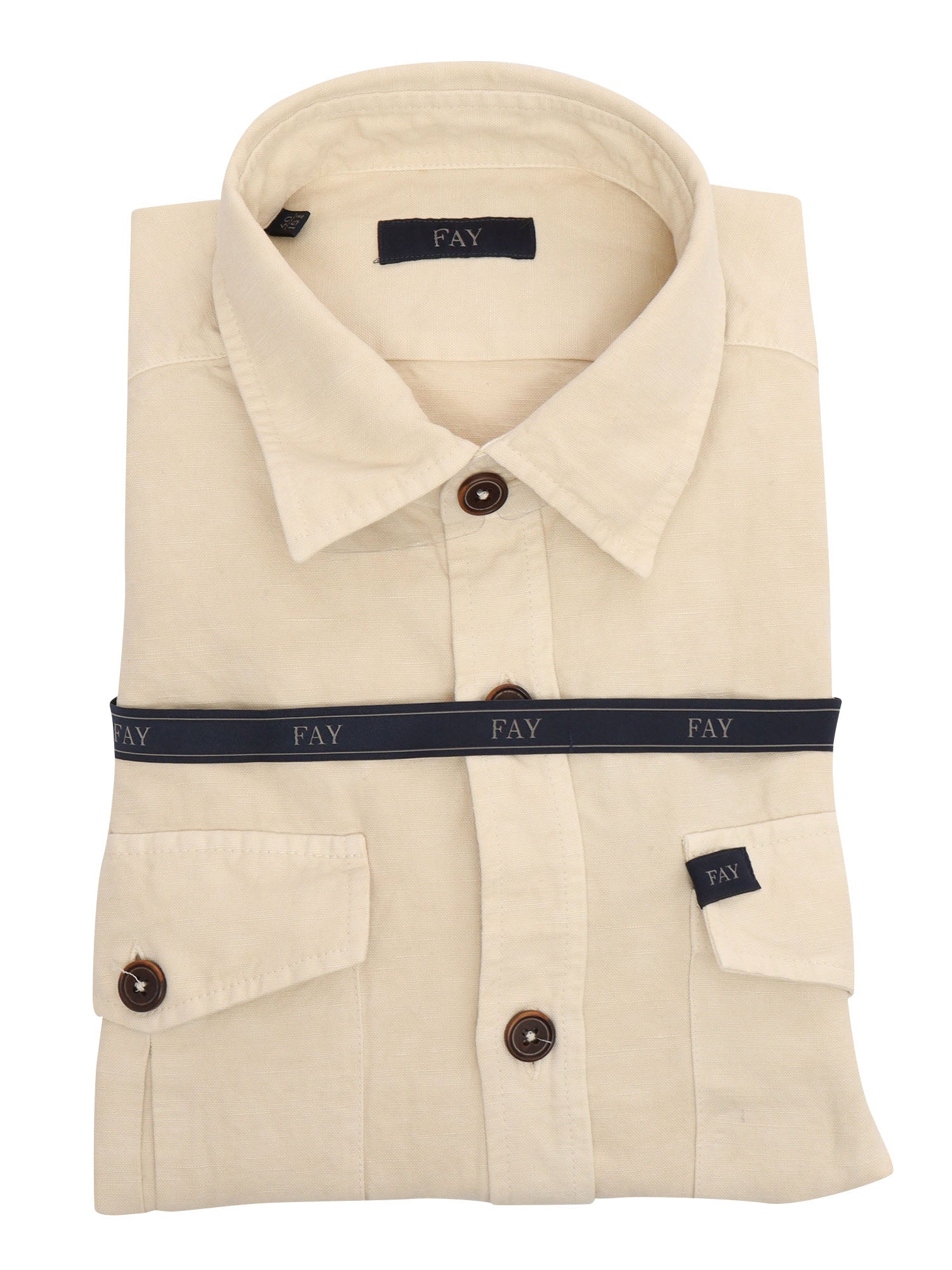 Beige shirt White Cotton Linen