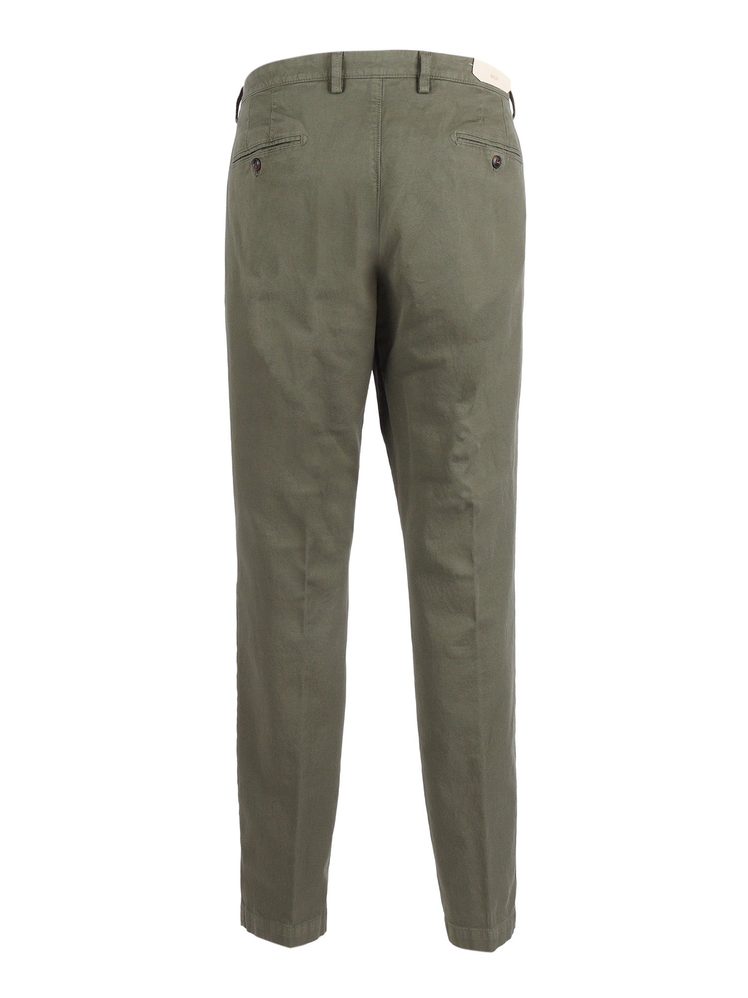 Trousers Green Cotton Linen Elastane
