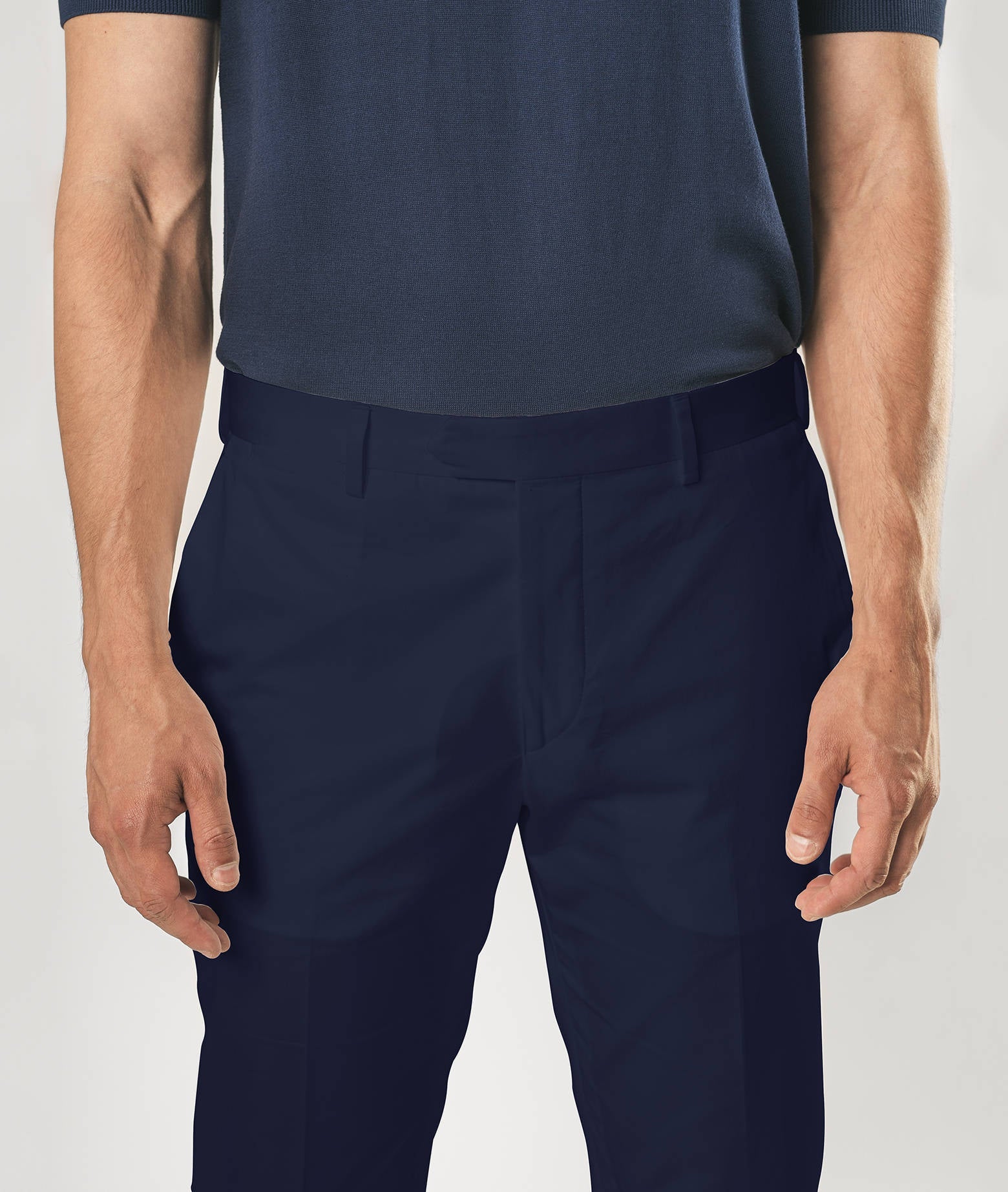 Cotton Chino Barthelemy White Trousers No Pinces
