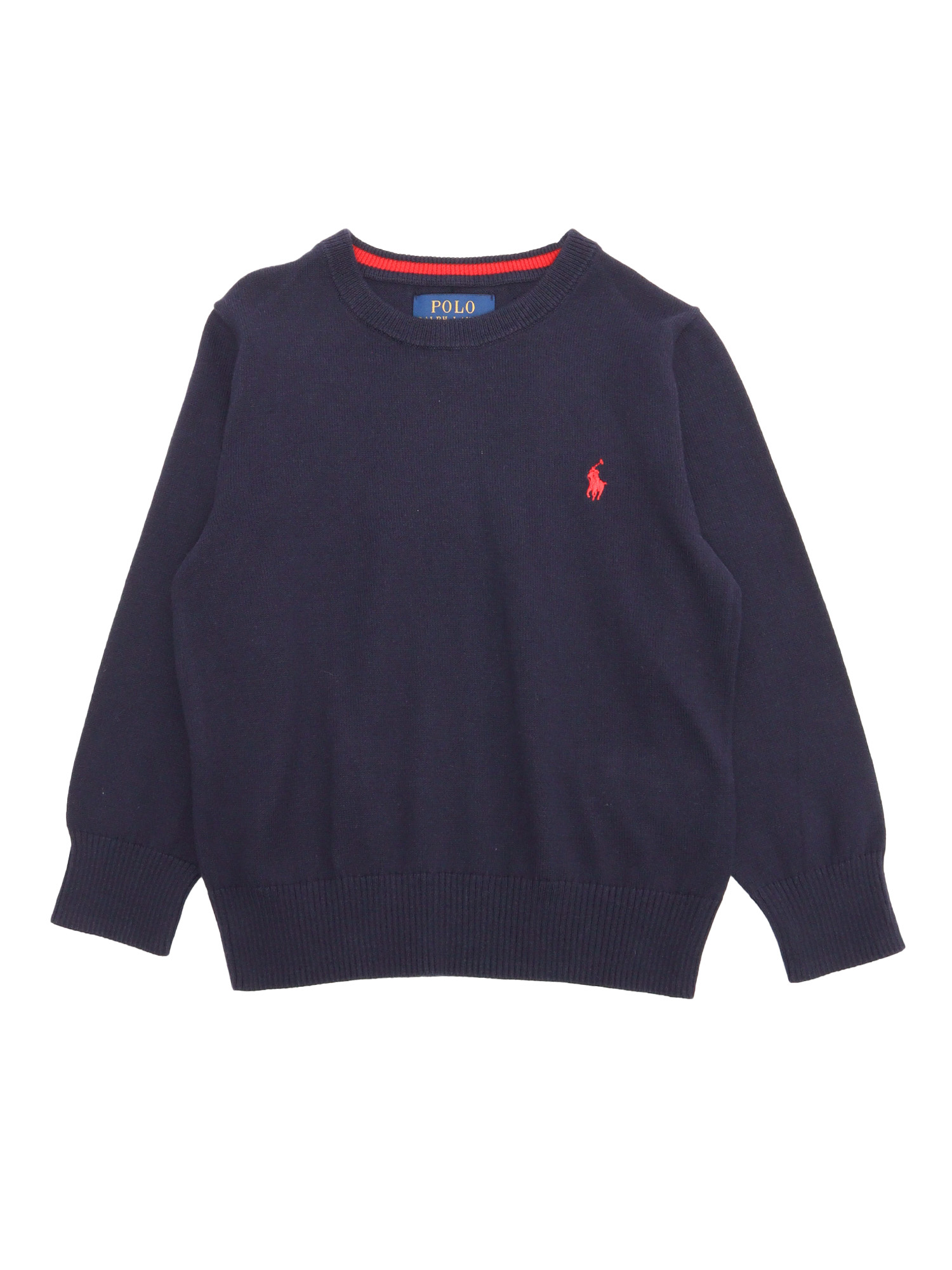 LS CN-TOPS-SWEATER Blue Cotton Crewneck
