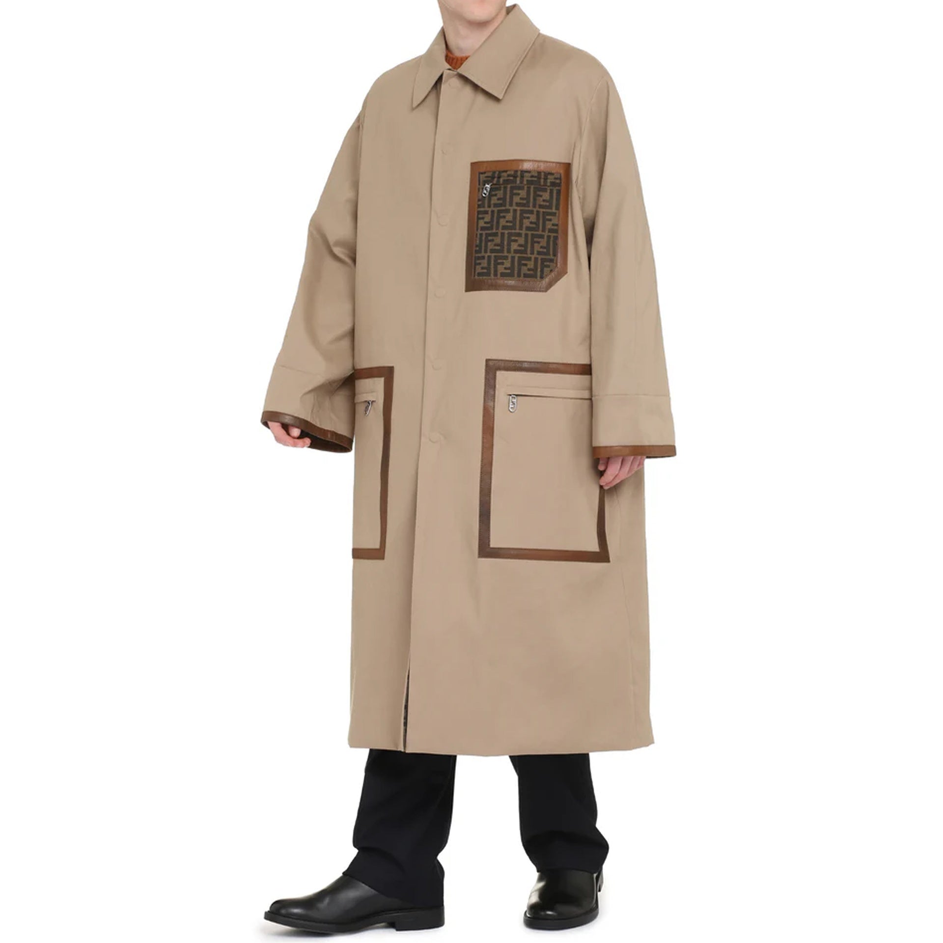 Reversible Trench Coat Beige Cotton