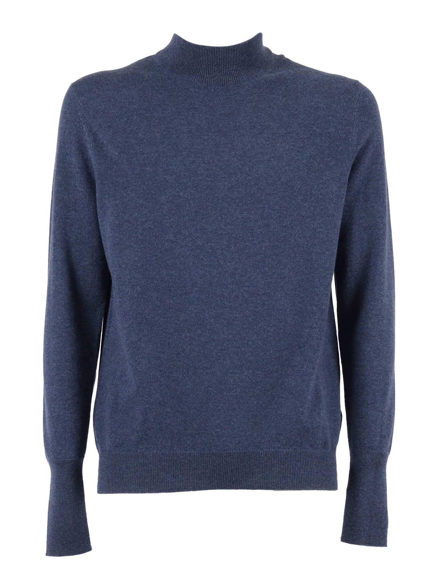 T Neck Pullover Blue Cashmere Turtleneck