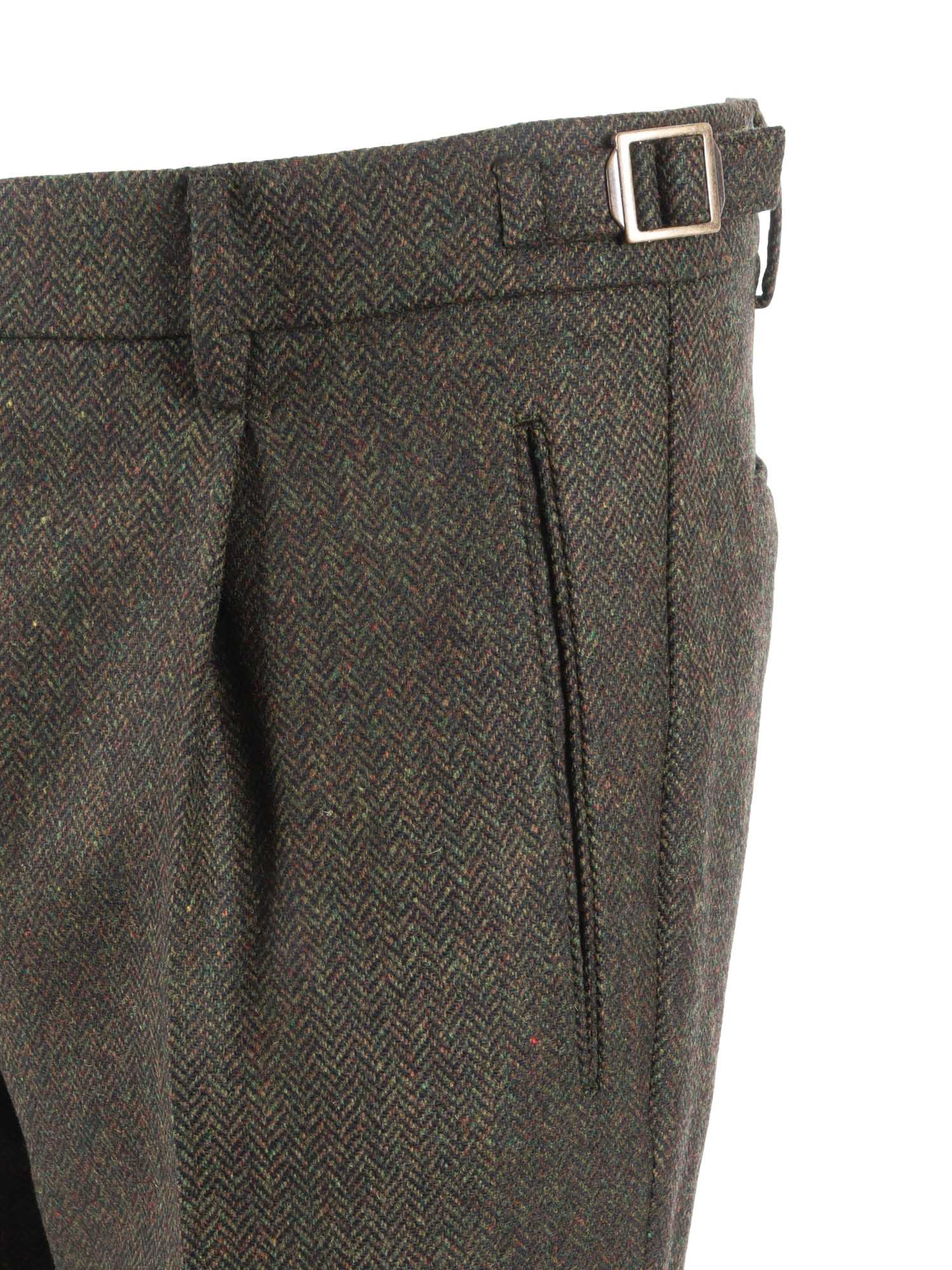 Retrolong Pants Green Wool