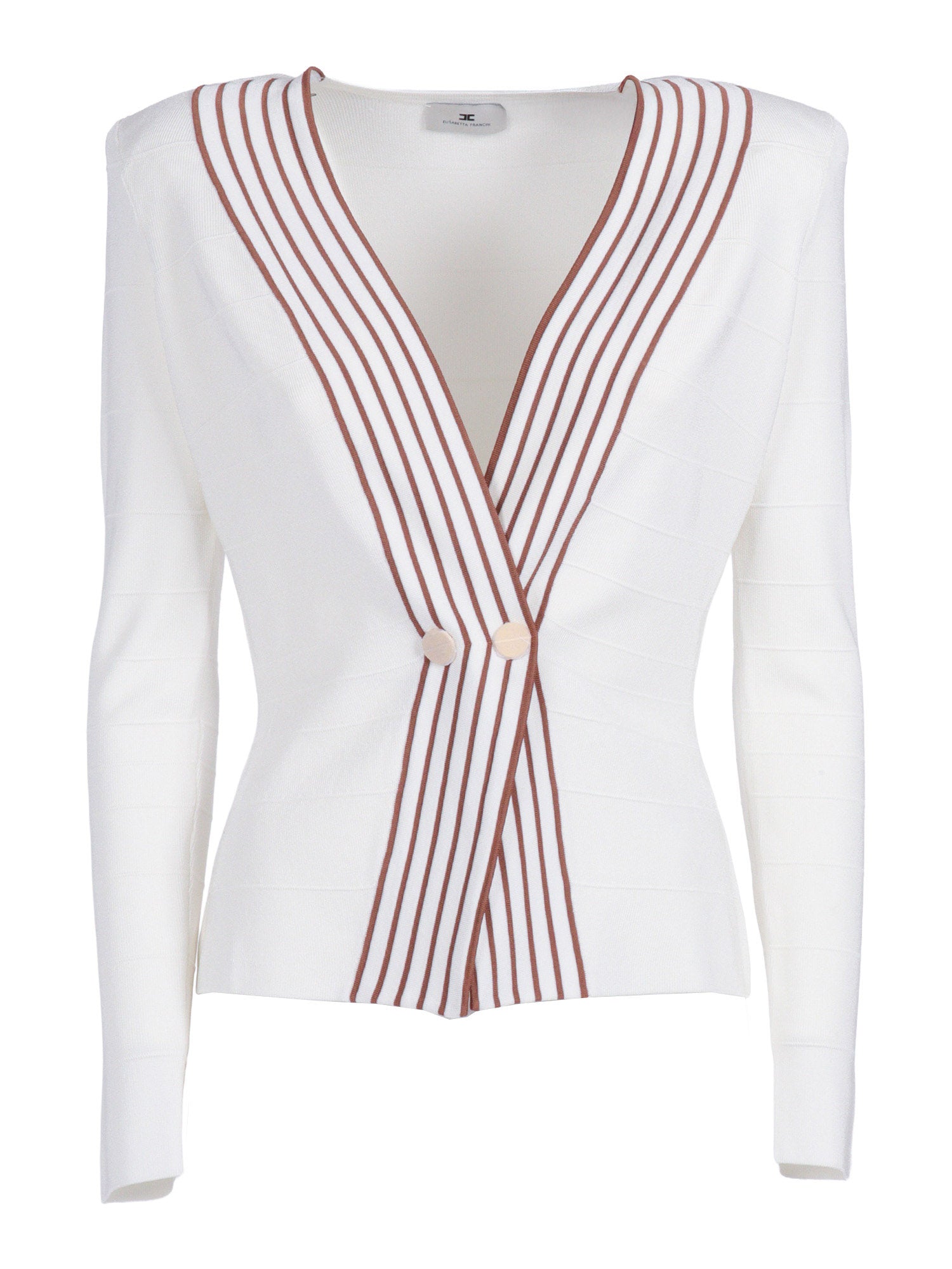 KNITTED TOP White Viscose Polyamide Crewneck