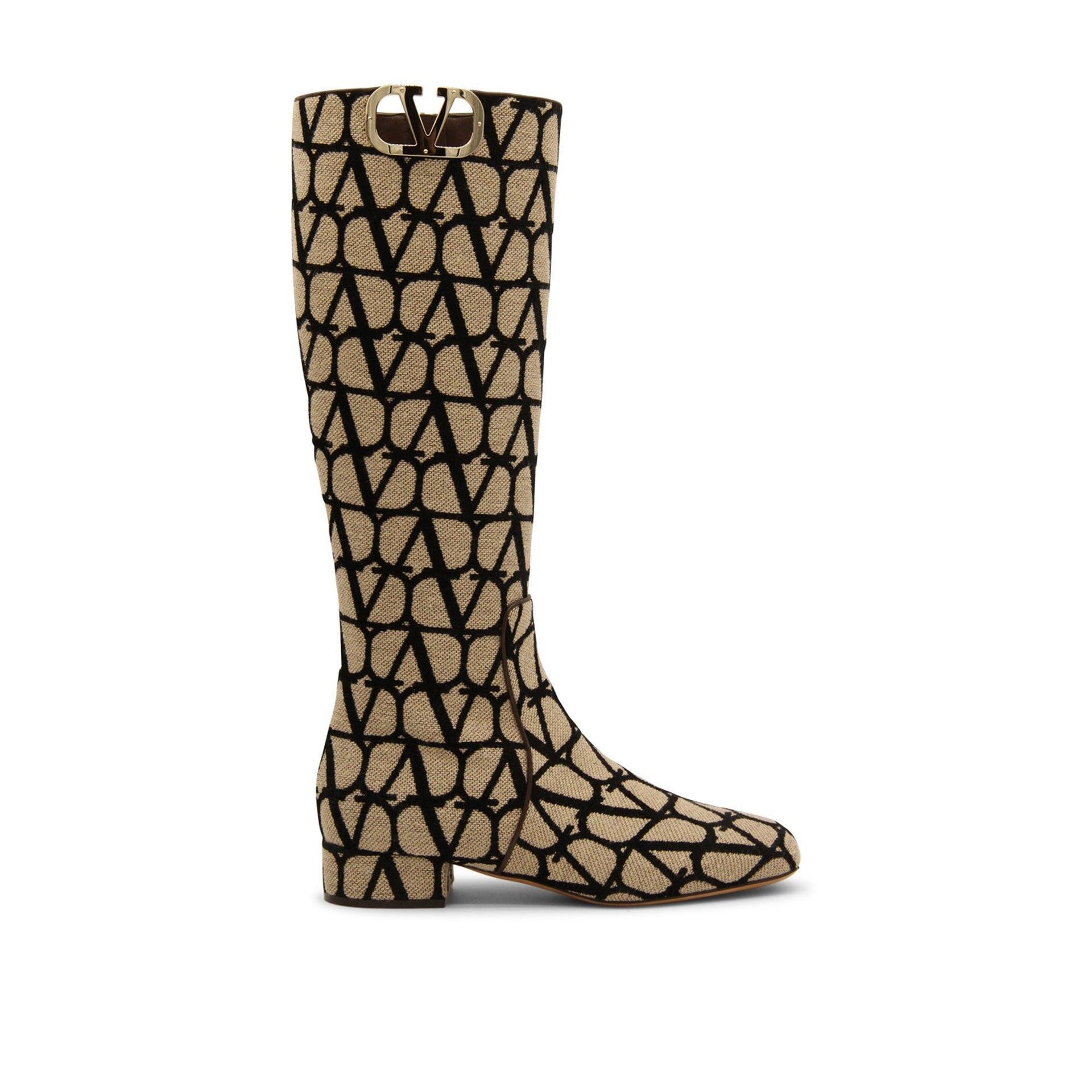 Garavani Canvas Logo Boots Beige