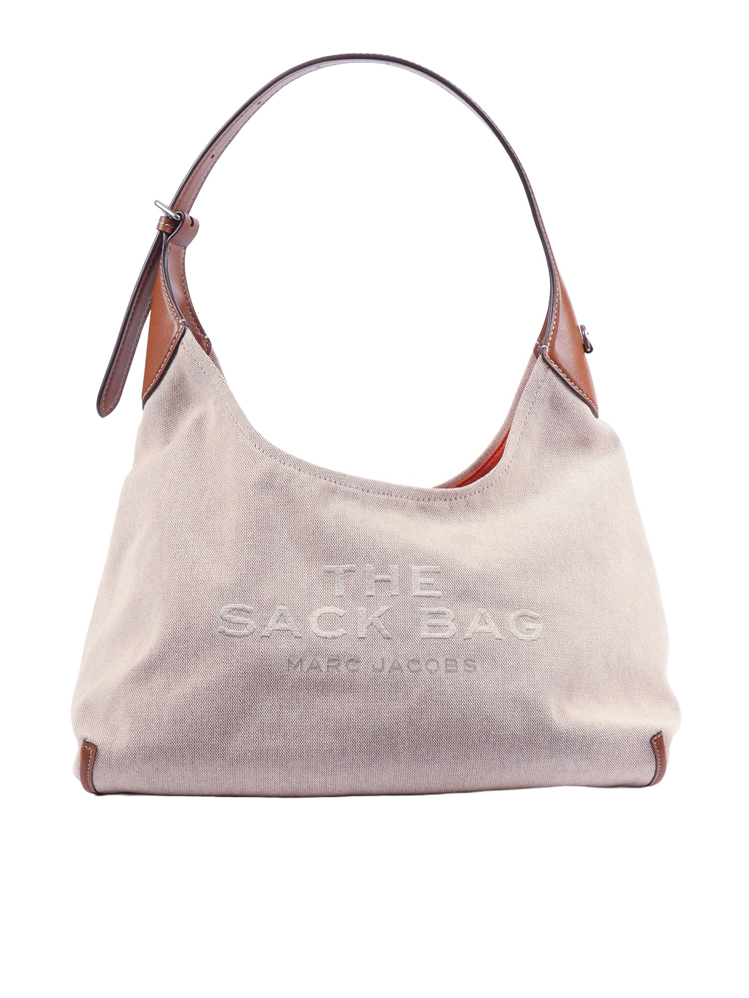 The Belted Sack White Cotton Polyester Shoulder Bag