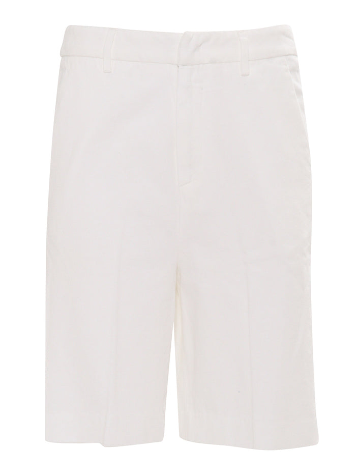NITA SHORTS White Cotton Lyocel