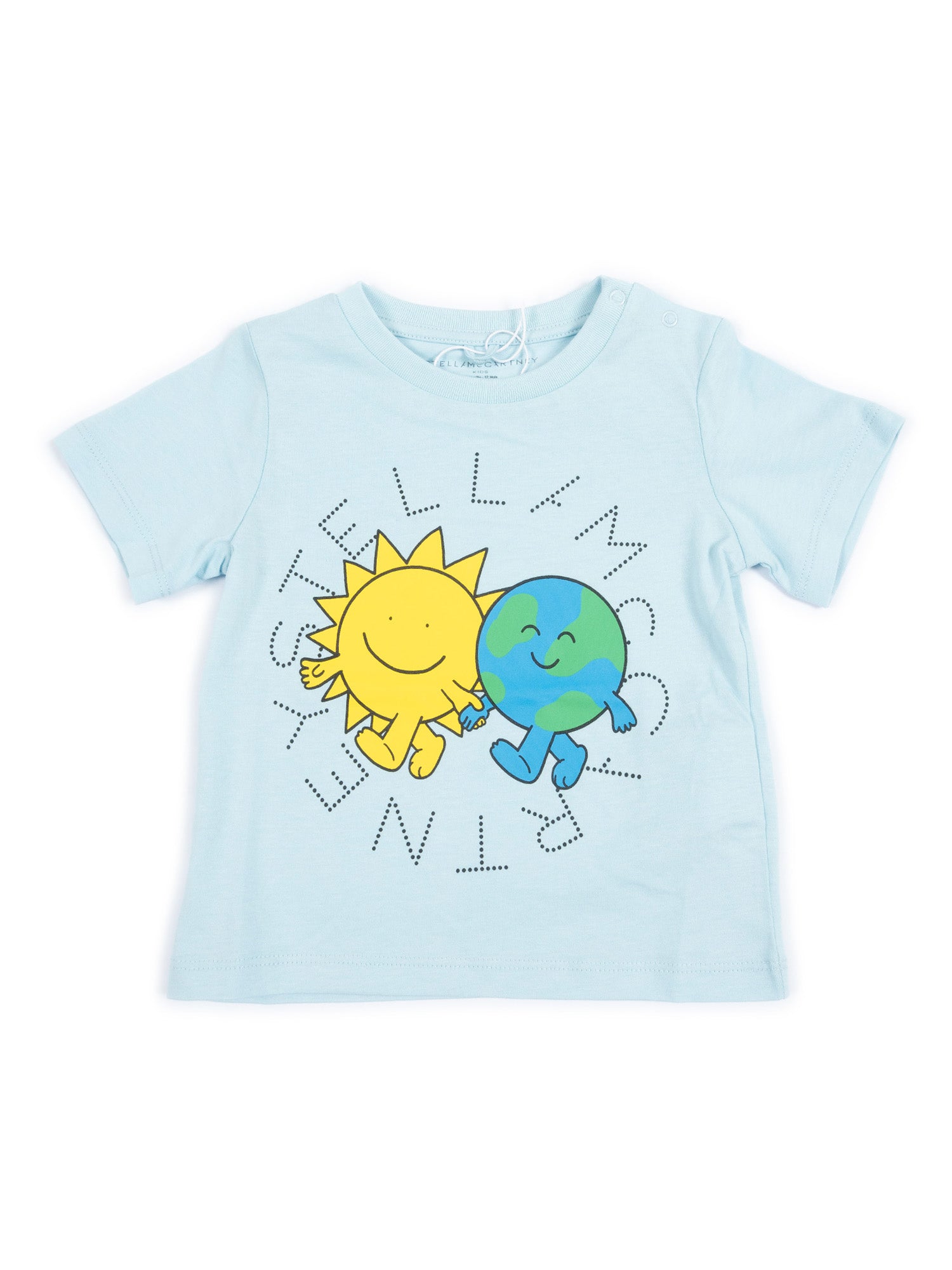 T-Shirt-Top Light Blue Cotton Short Sleeves T-shirt