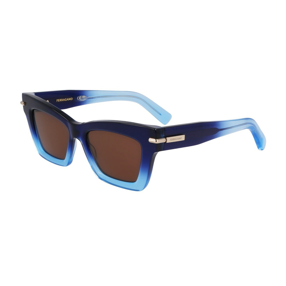 Salvatore Ferragamo SF2031S 415 Gradient Dark Blue Transparent Blu Acetate Occhiali Da Sole
