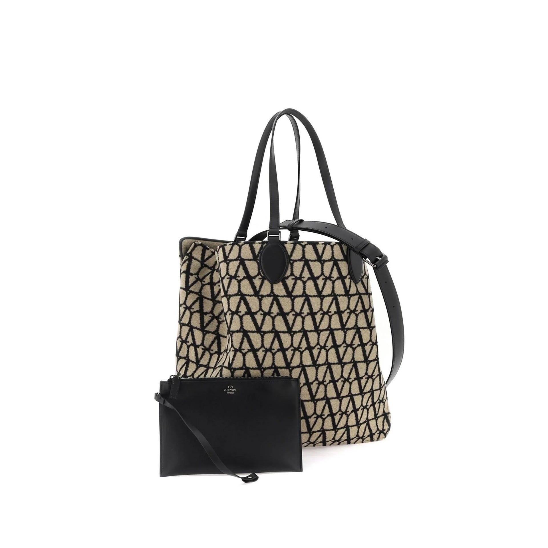 Garavani Toile Iconographe Reversible Tote Bag Beige Wool