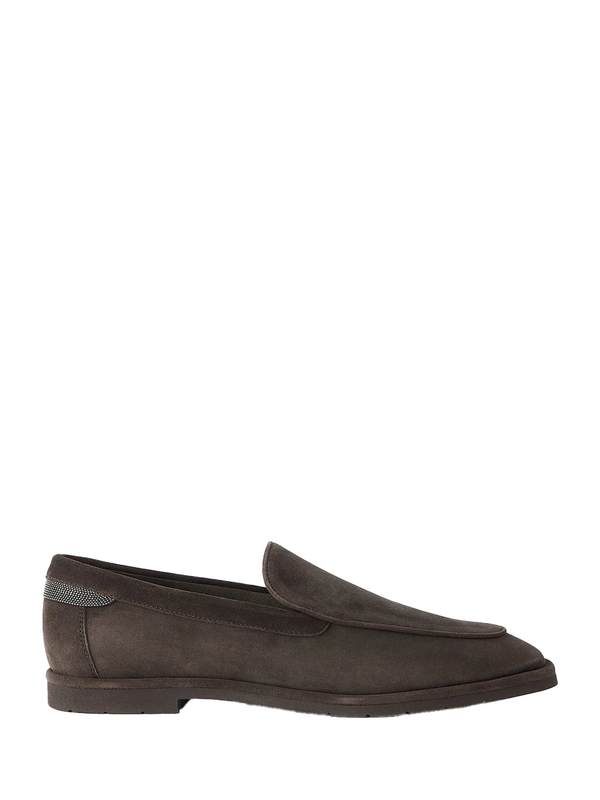 Brunello Cucinelli Suede Loafers Brown Flat Shoes