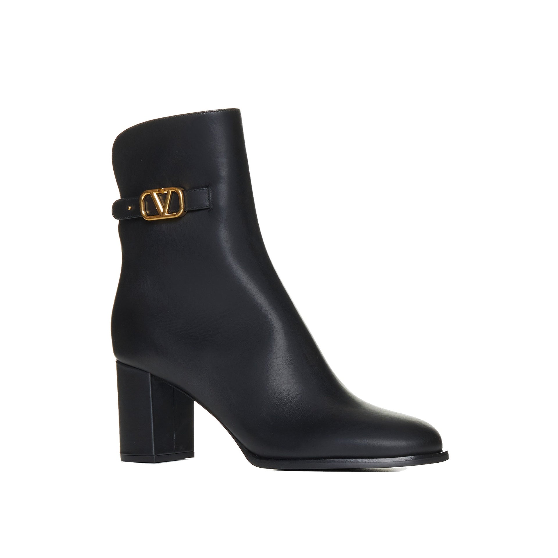 Garavani Vlogo Signature Leather Boots Black Calf