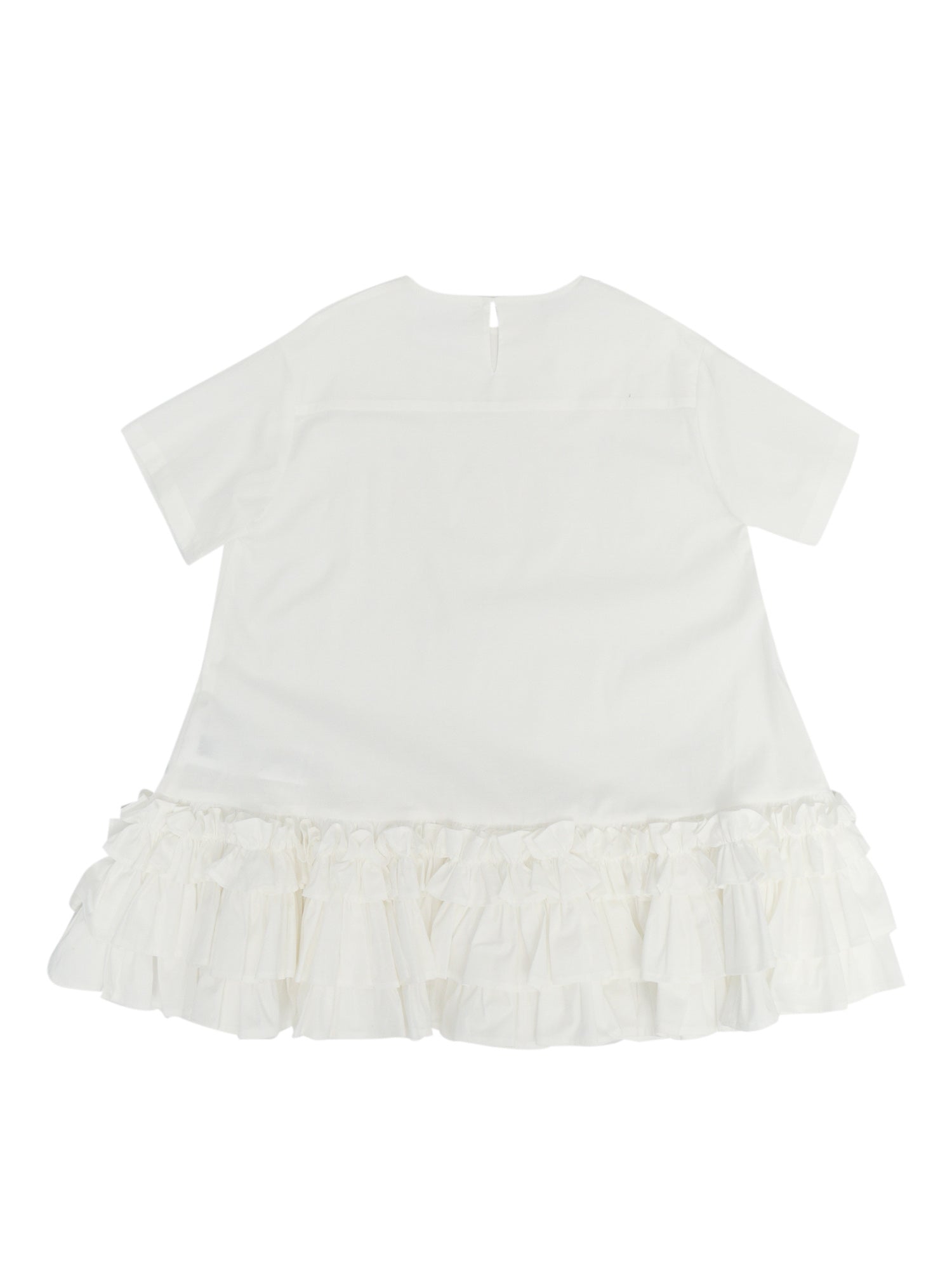 Woven Dress White Cotton Elastane