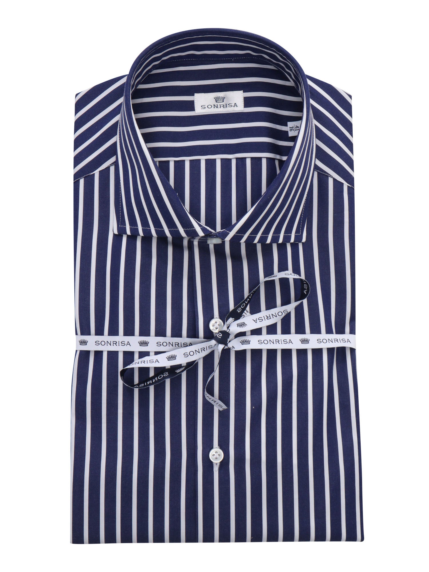 Blue and white striped shirt Cotton