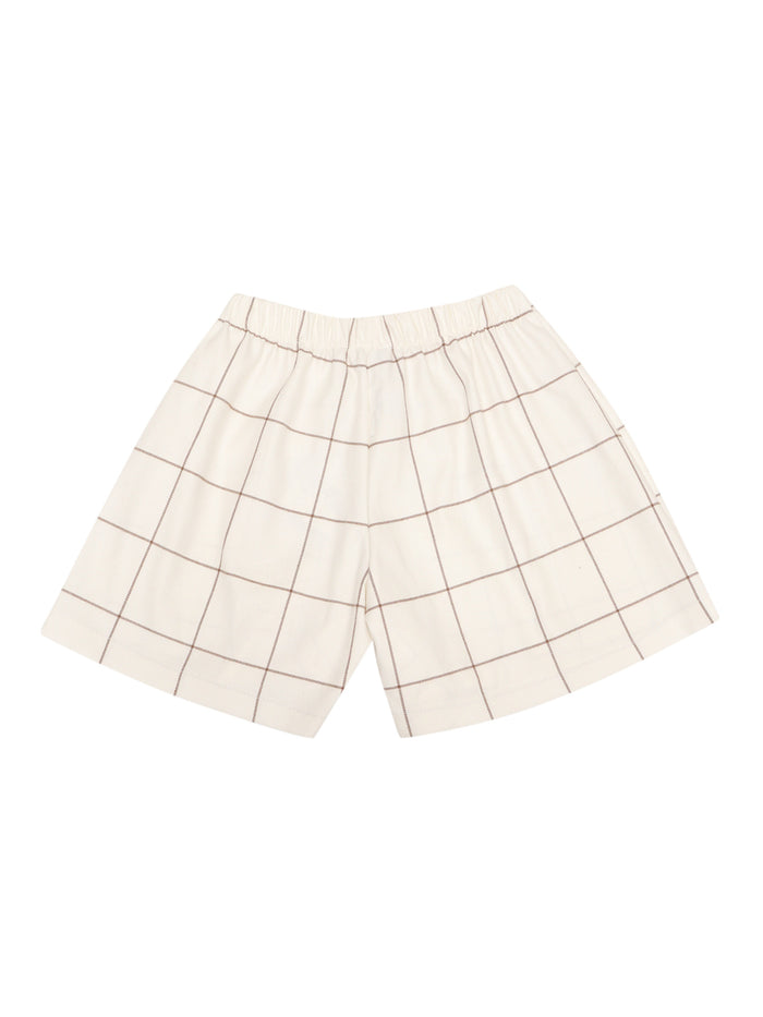 Checked Short Cream-Beige Color
