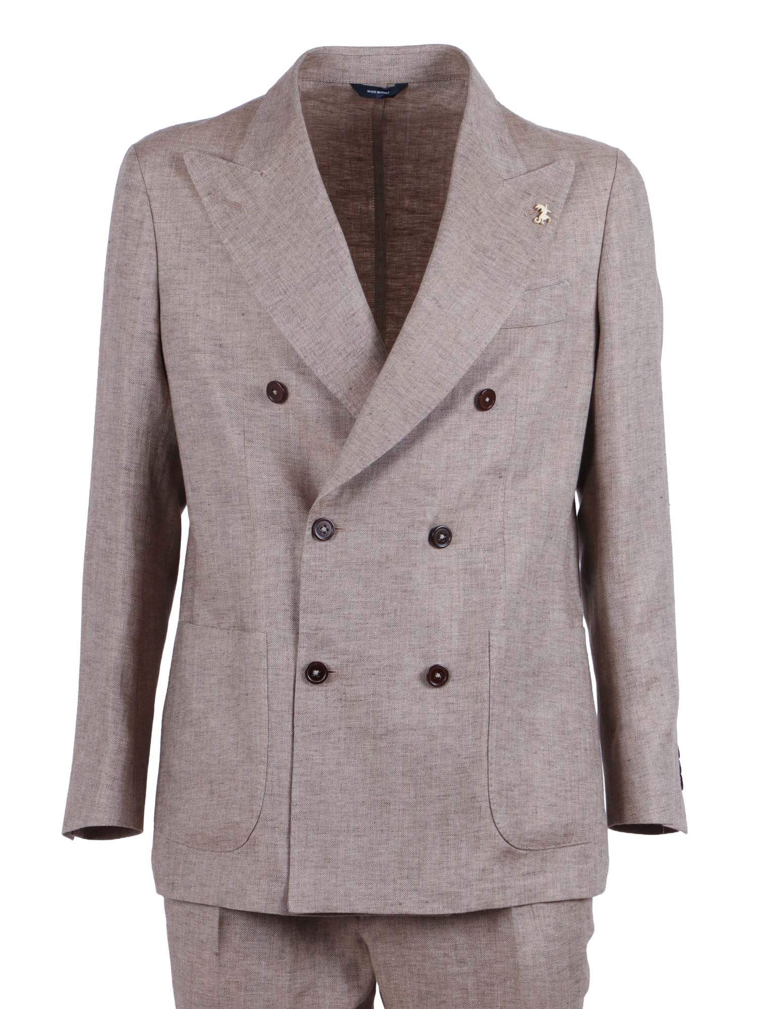 Zero Gravity Suit Beige Linen Single Breasted Dress