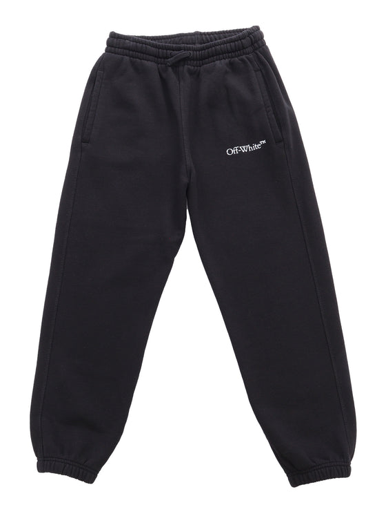 Bookish Bit Logo Pants Black Cotton Trackpants