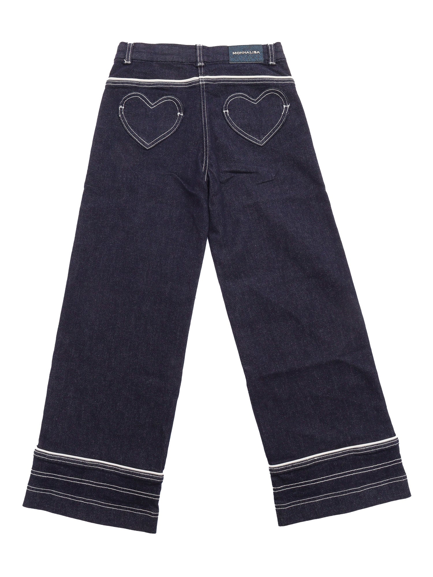 HEART POCKETS JEANS Blue Cottone Polyester Elastan