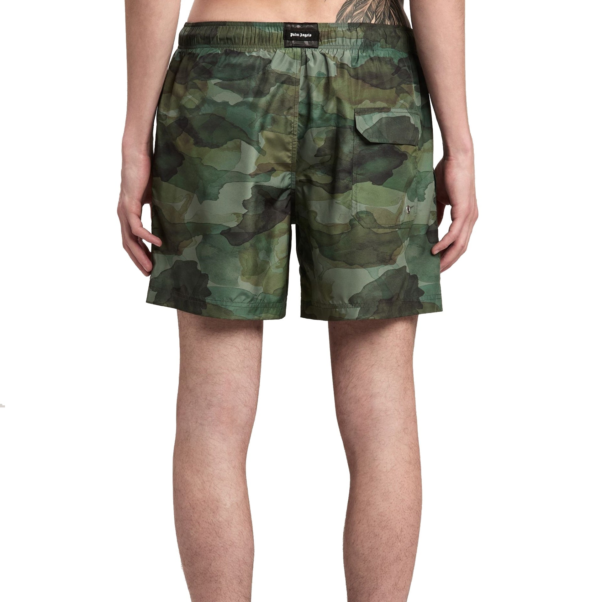 Camouflage Swim Shorts Green Polyester