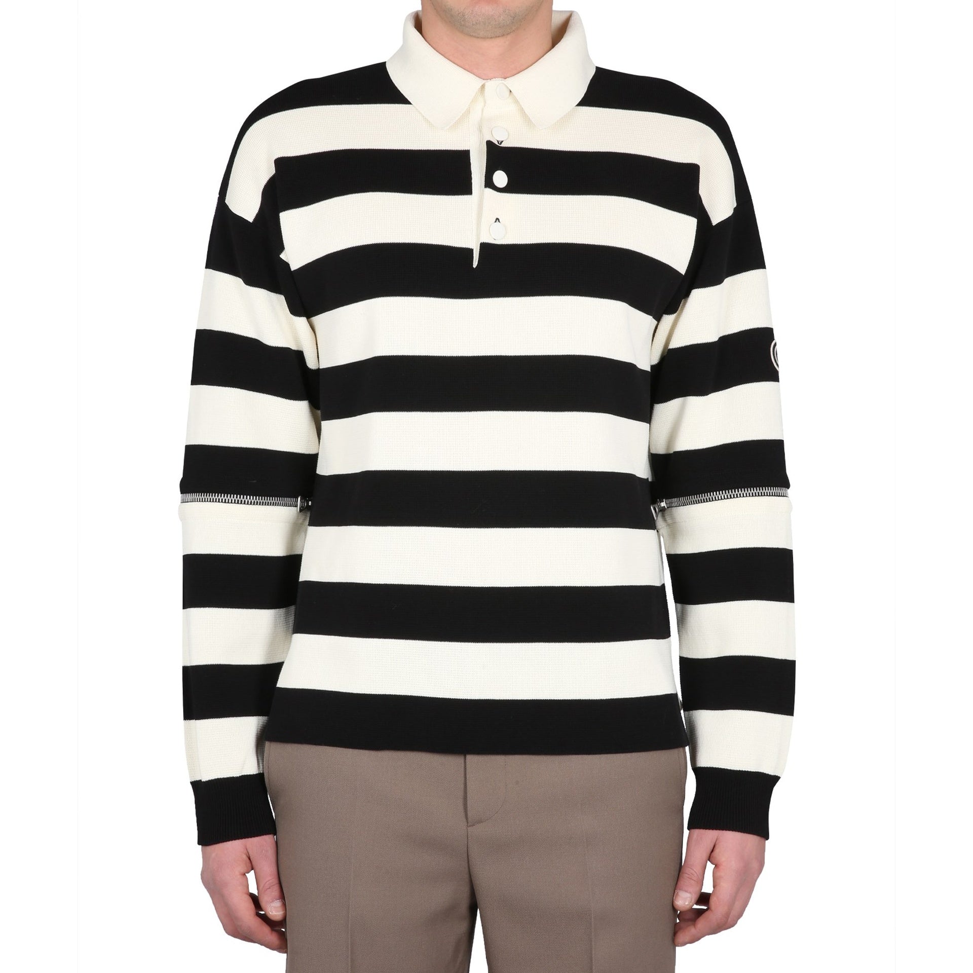 Striped Cotton Polo White