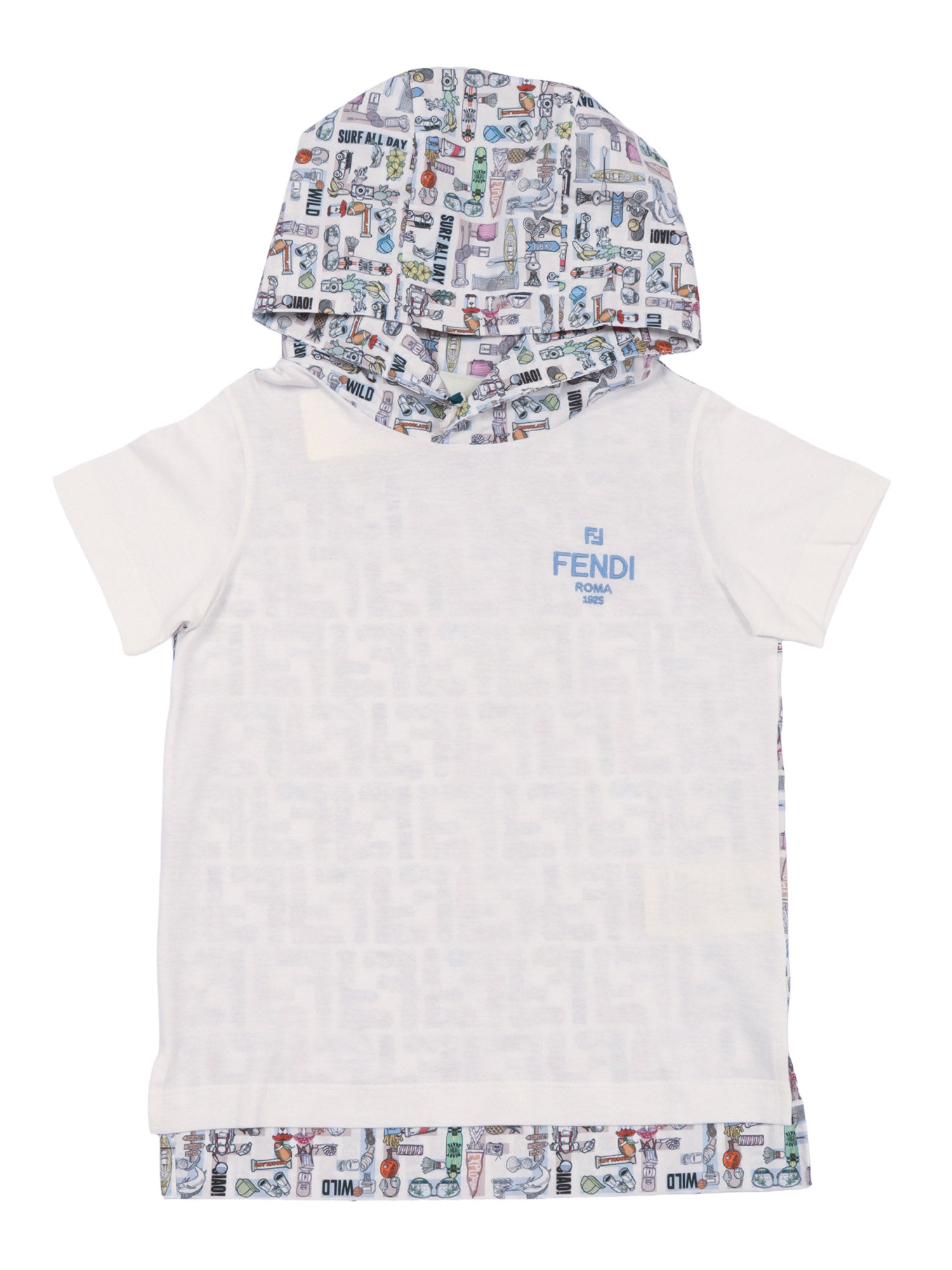 FF POPELINE T-SHIRT White Cotton Embroidery Polyester Short Sleeves