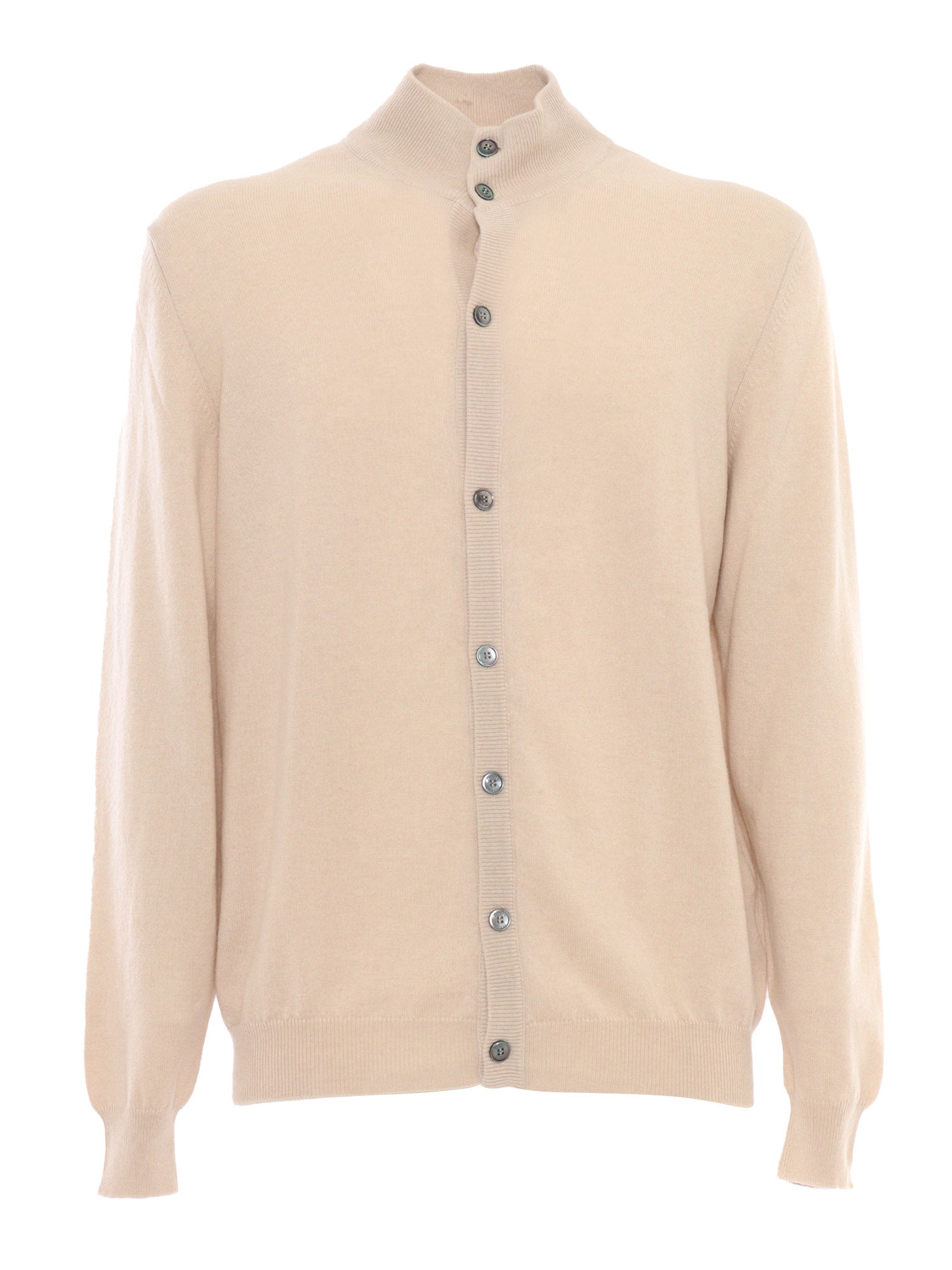 Button Cardigan L-S Knitted Sweater Man Gold Cashmere