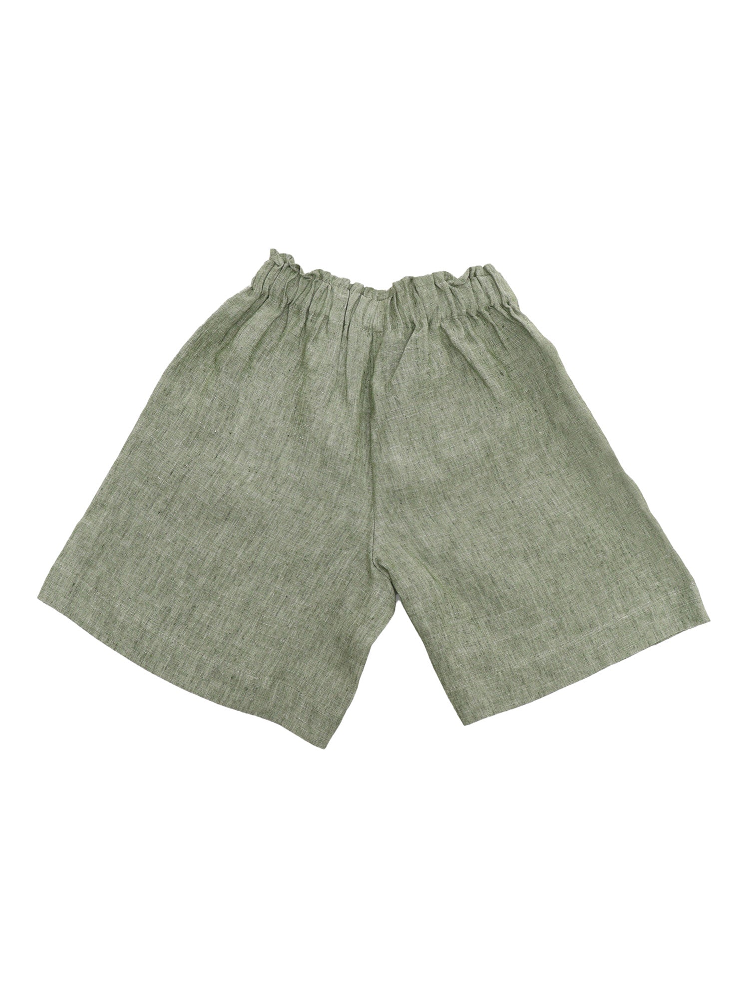 Green Linen Bermuda Shorts