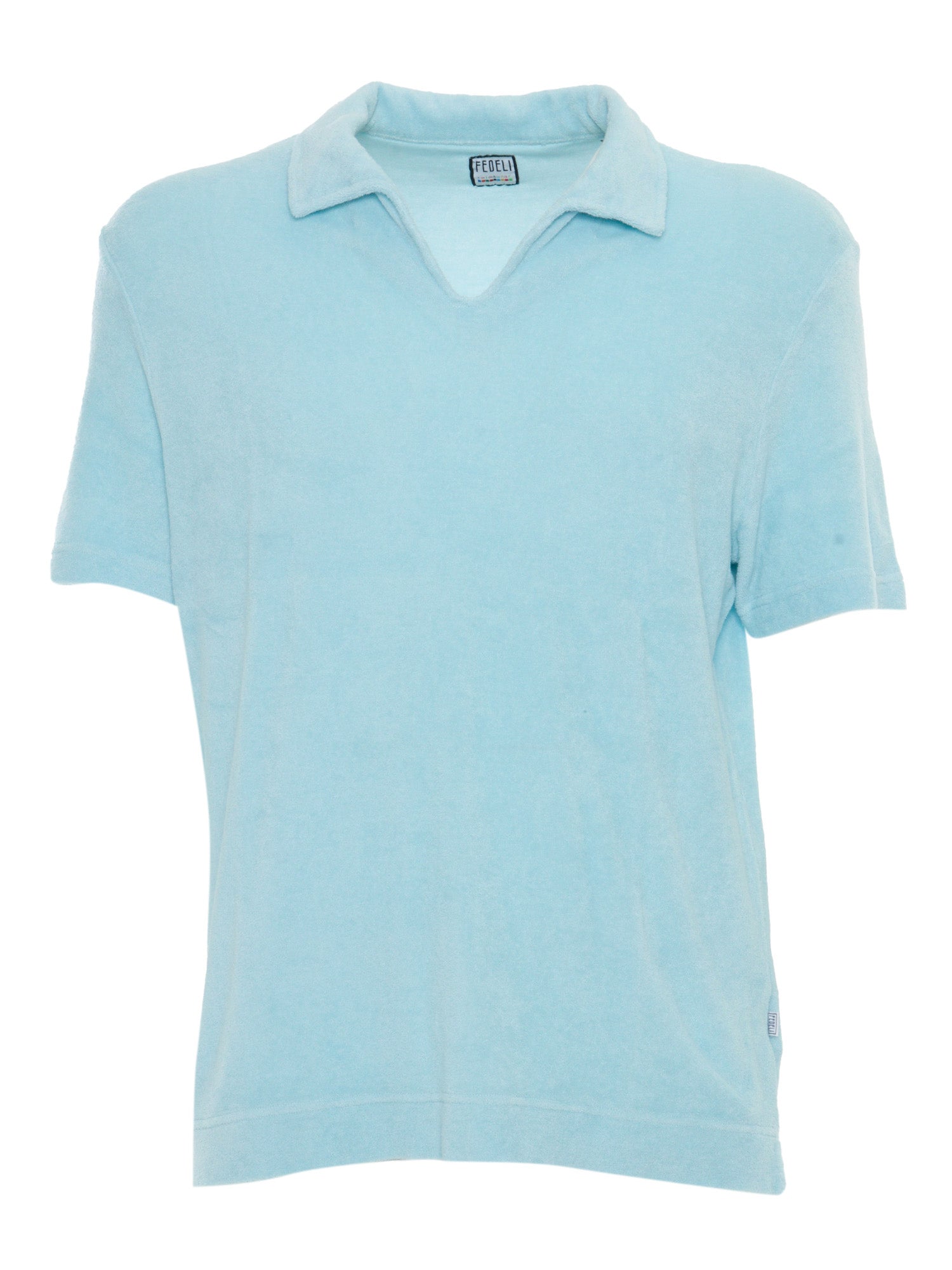 POLO S-S KNITTED MAN Light Blue Cotton Shirt