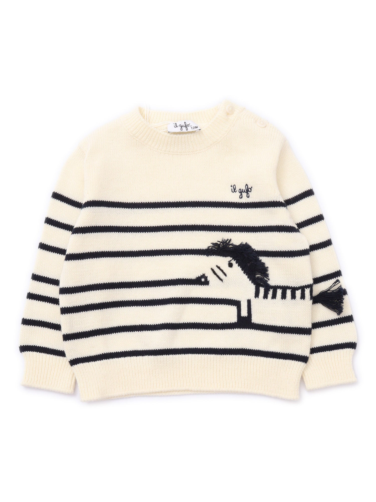 SWEATER White Cotton Crewneck