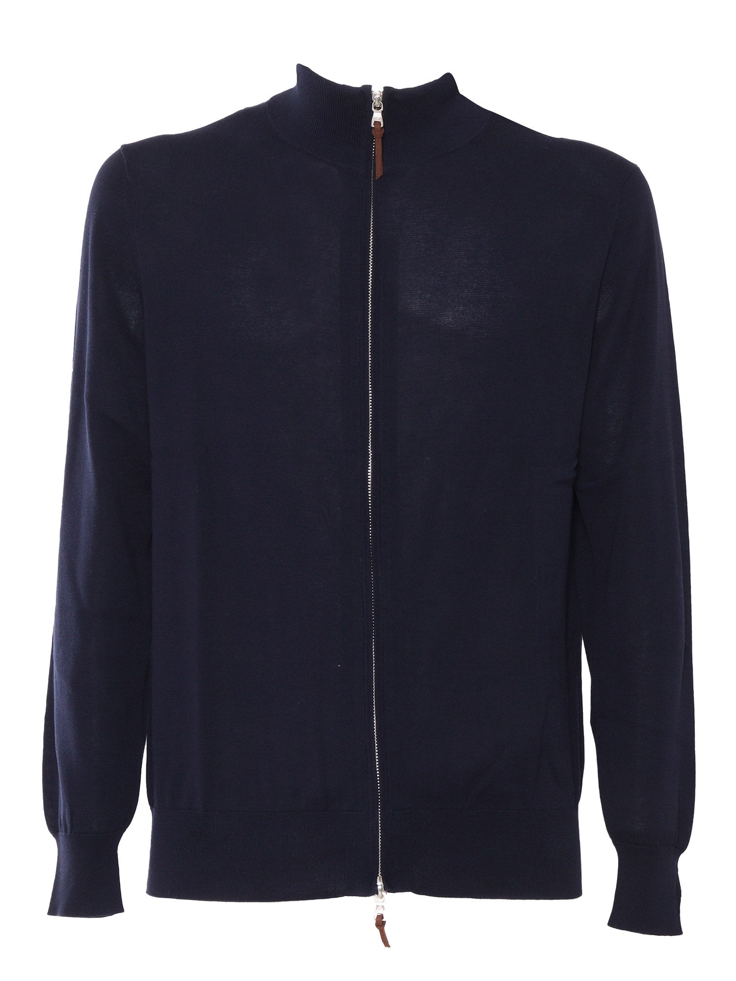 ZIPPED CARDIGAN Blue Cotton