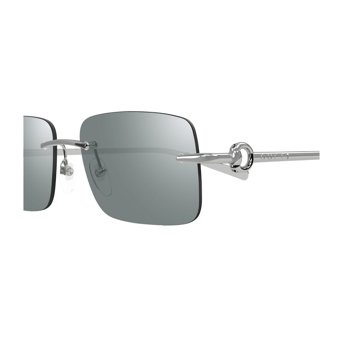 Gucci GG1703S Linea Horsebit 002 Silver Green Argento Metal Occhiali Da Sole