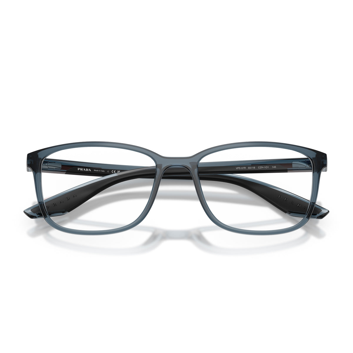 Prada Linea Rossa PS 07RV CZH1O1 Azzurro Trasparente Blu Injected Occhiali Da Vista