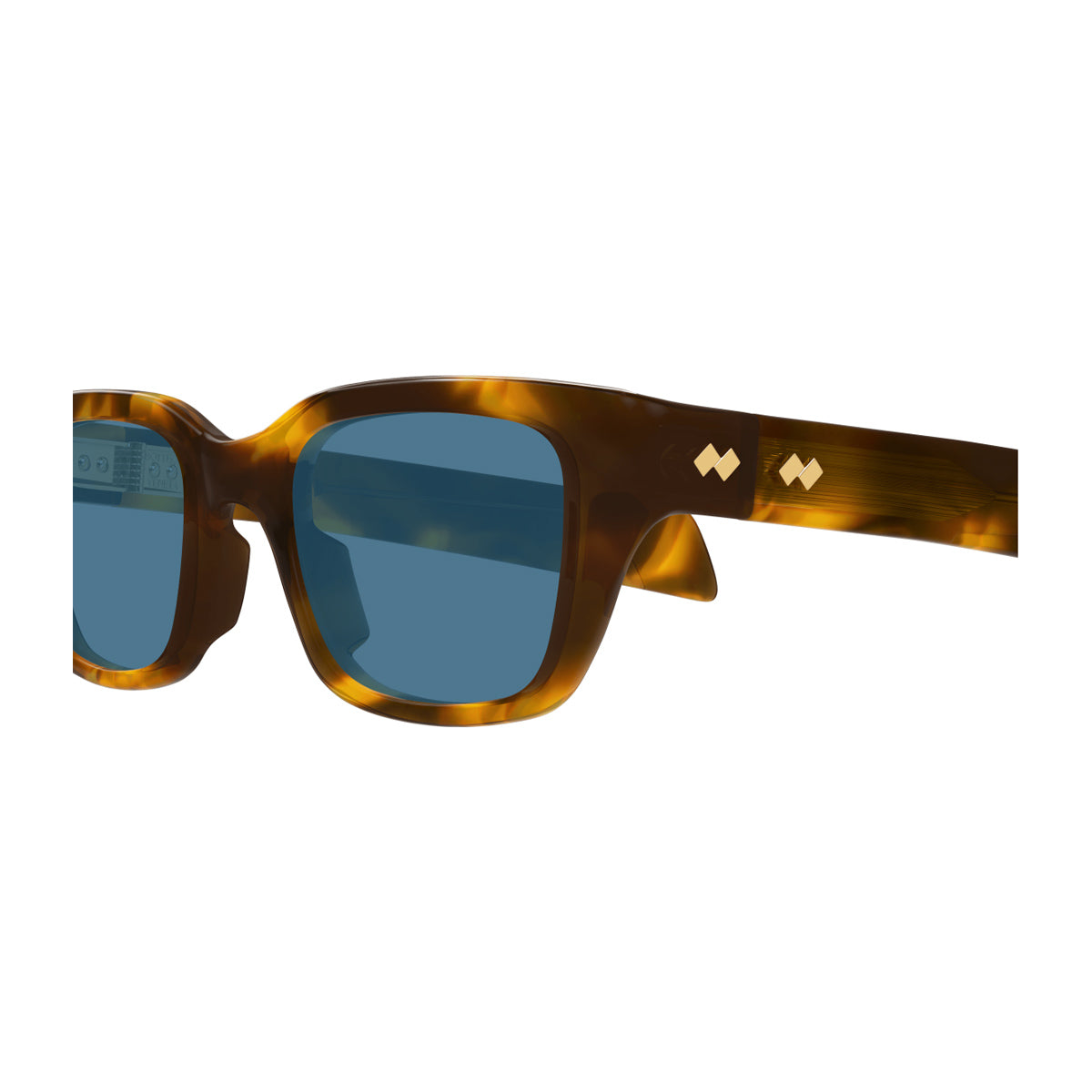 Bottega Veneta BV1393S Linea Ribbon 006 Havana Blue Recycled Acetate Occhiali Da Sole