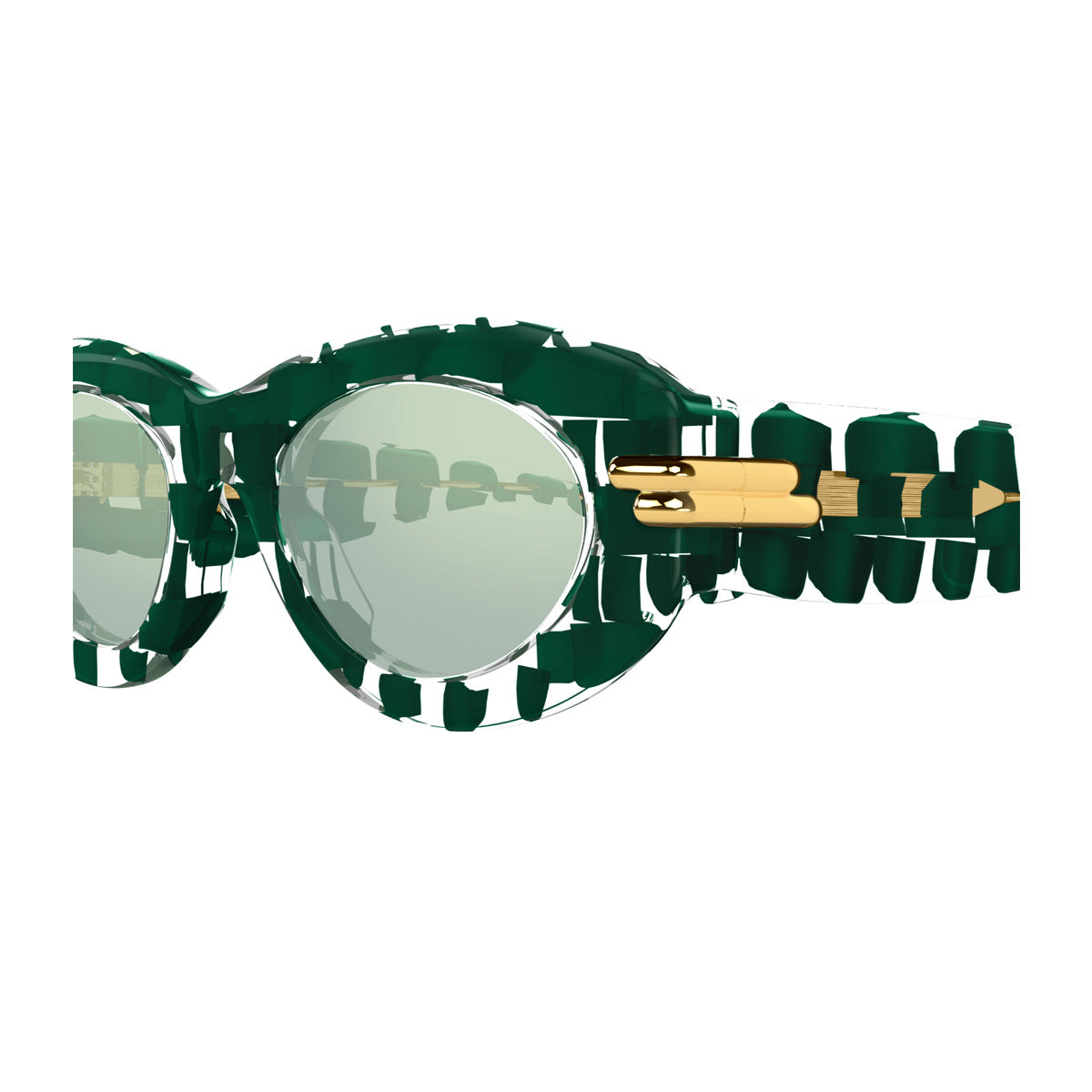 Bottega Veneta BV1322S Linea Mitre 003 Green Verde Recycled Acetate Occhiali Da Sole